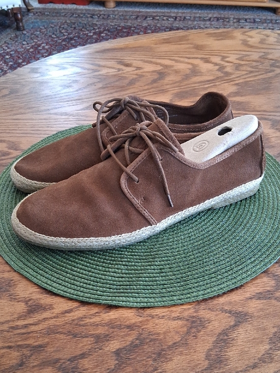 Men\'s Ralph Lauren Polo Brown Suede Two Eye Jute Lace Up Loafers Size 11 main image 7